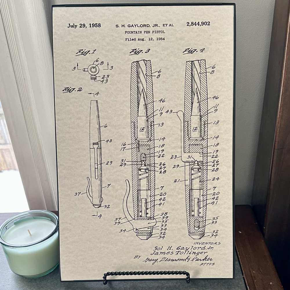 Fountain Pen Gun Patent Poster 11x17 - FREE SHIPPING!-img-0