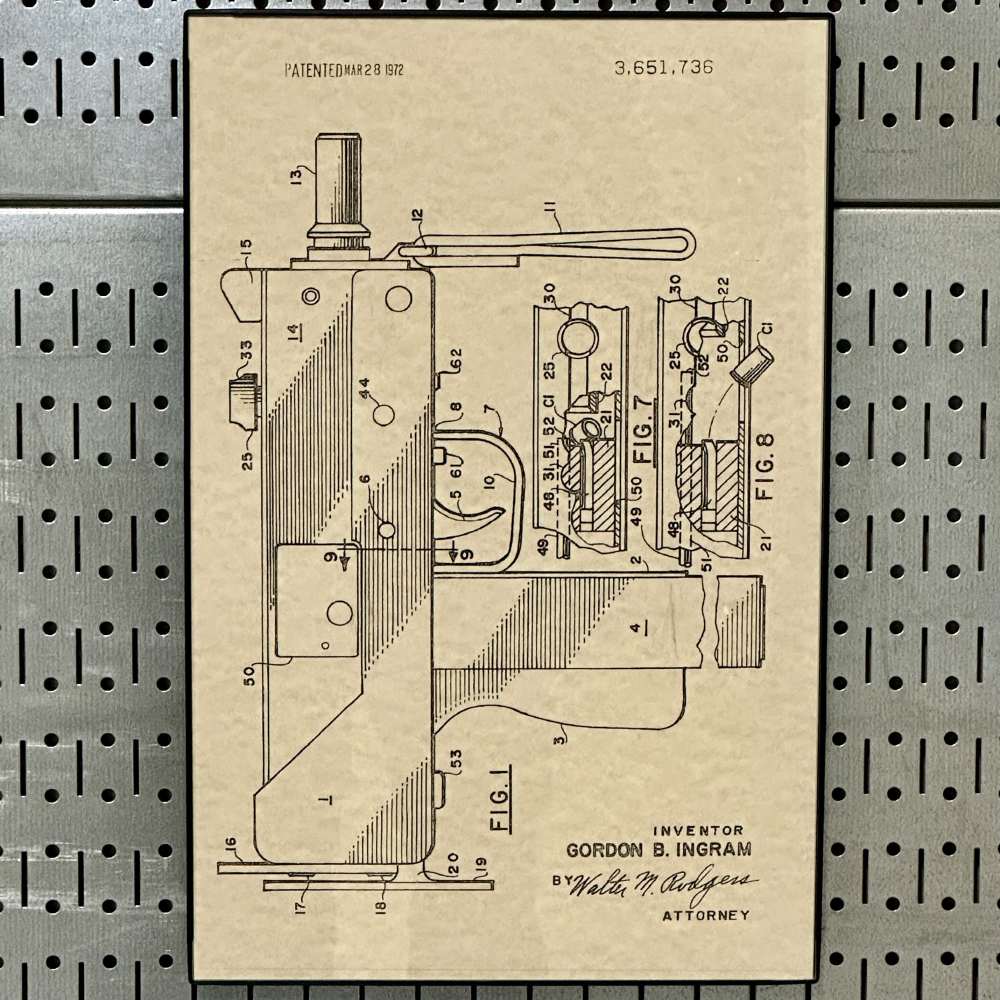 Ingram MAC-10 .45ACP SMG Patent Poster 11x17 - FREE SHIPPING!-img-1