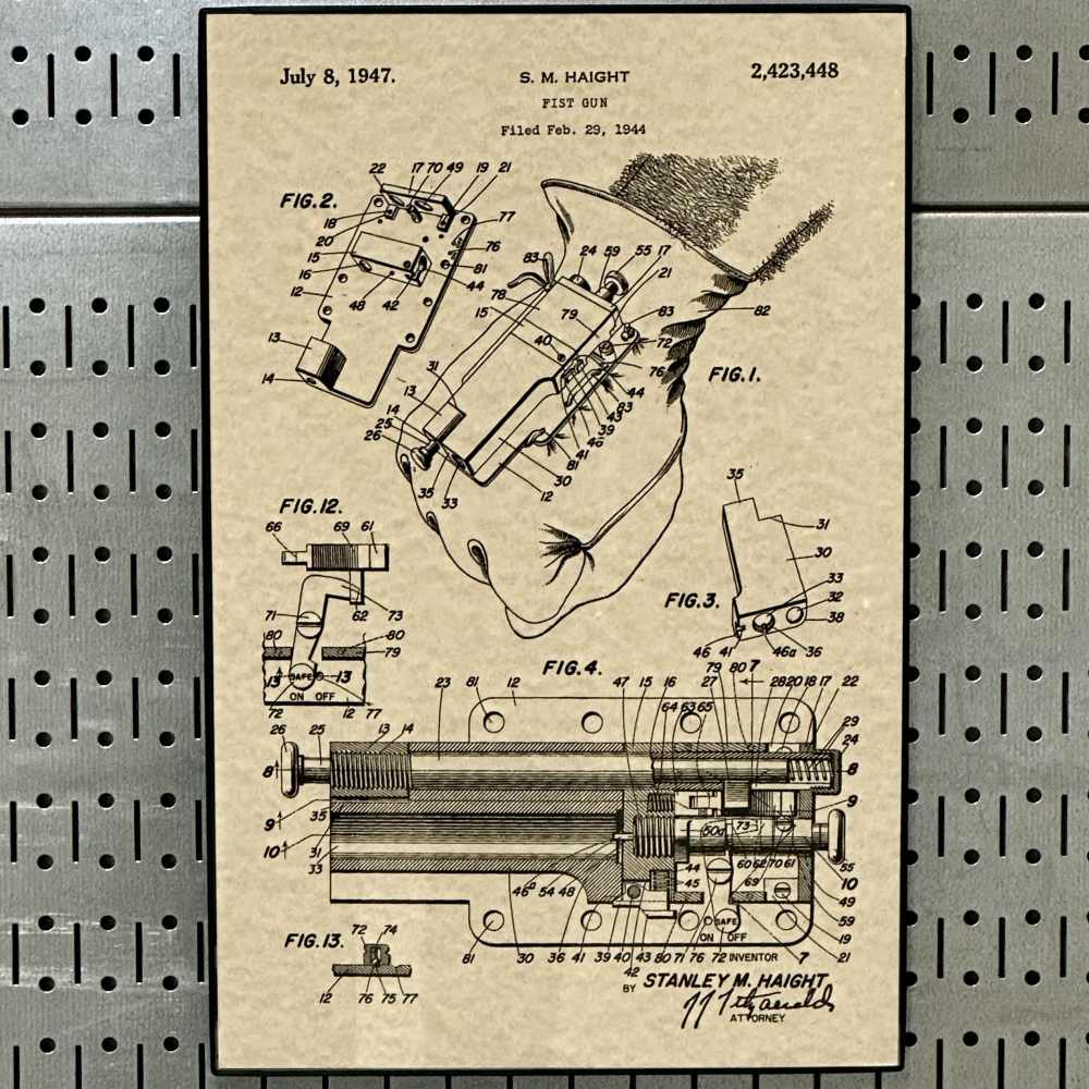 Haight Fist Gun Patent Poster 11x17 - FREE SHIPPING!-img-1