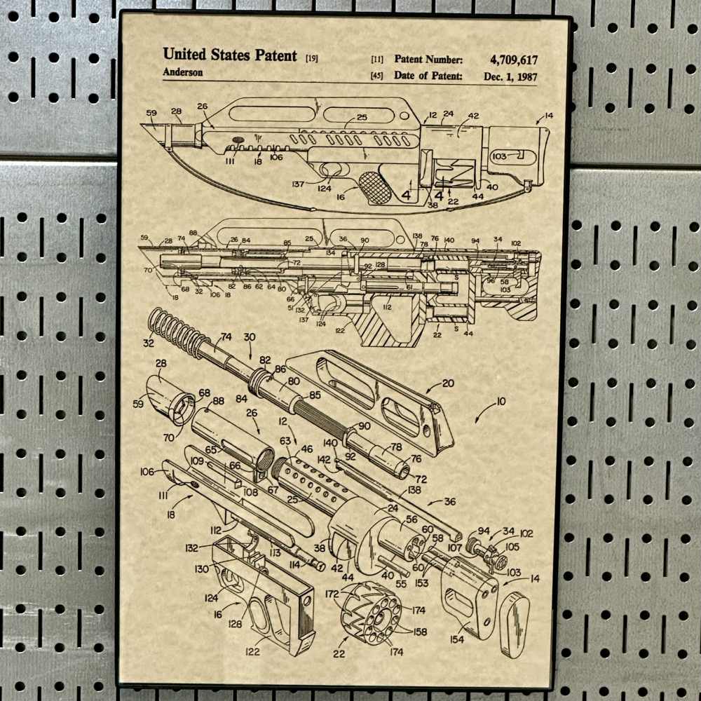 Pancor Jackhammer Bullpup Shotgun Patent Poster 11x17 - FREE SHIPPING!-img-1