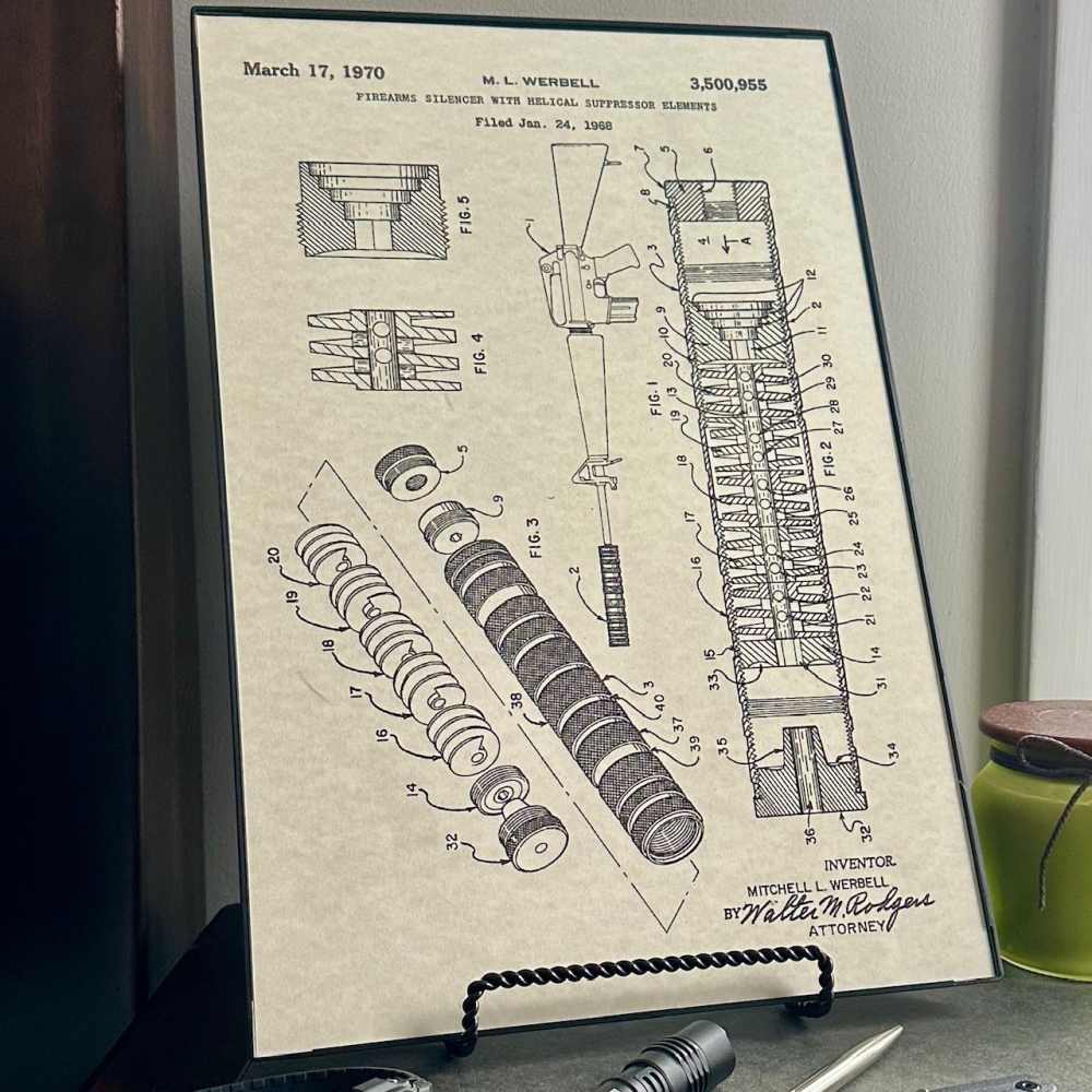 WerBell Suppressor Patent Poster 11x17 - FREE SHIPPING!-img-0