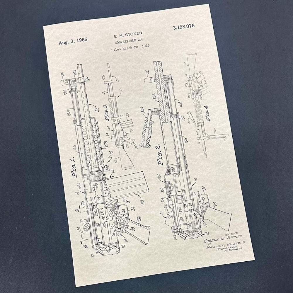 Stoner 62 Rifle Patent Poster 11x17 - FREE SHIPPING!-img-2