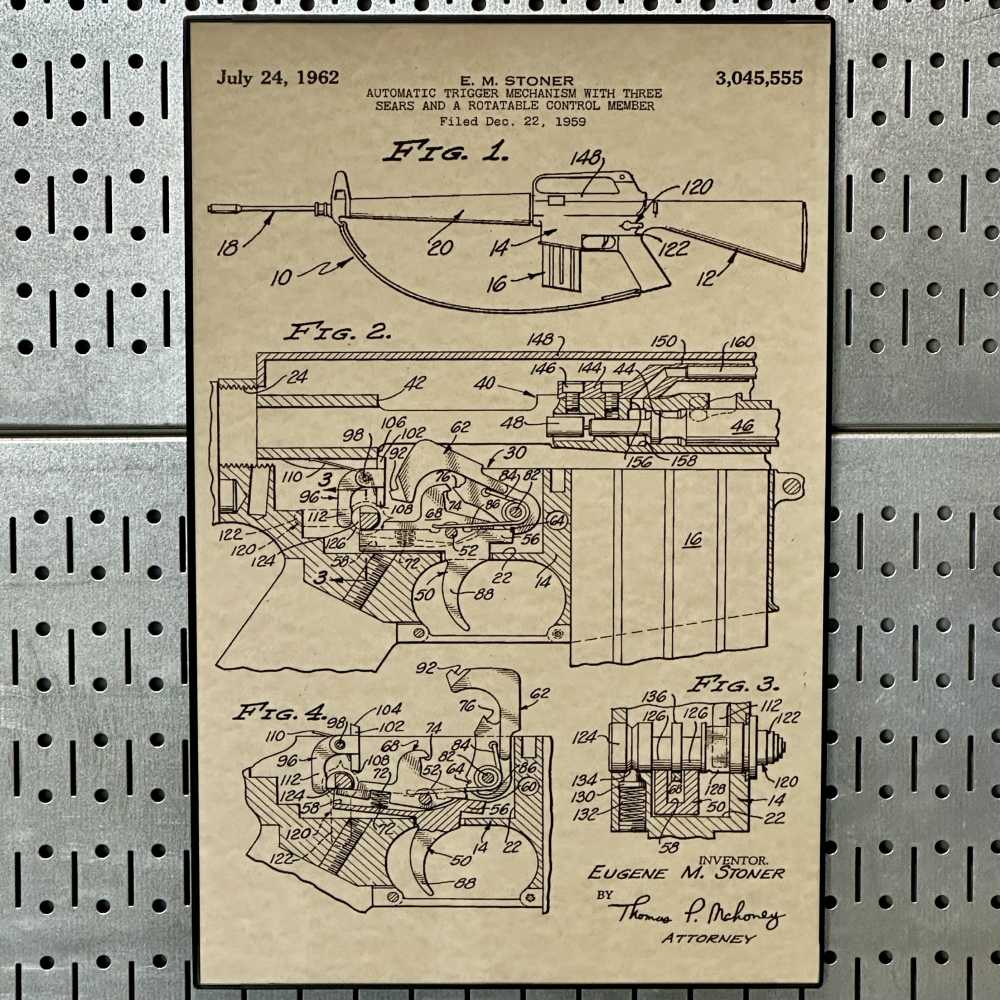 Stoner AR-15 Rifle Patent Poster 11x17 - FREE SHIPPING!-img-1