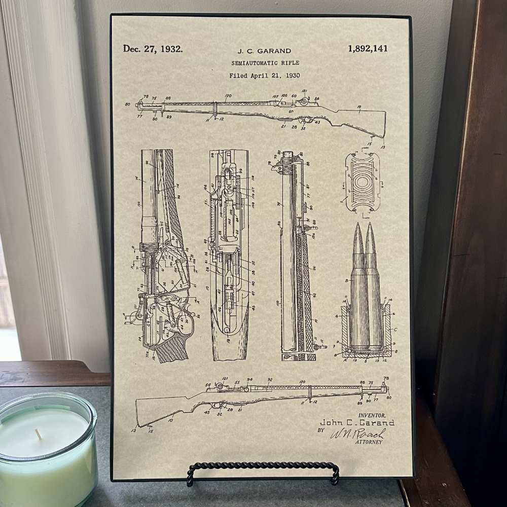 M1 Garand Rifle Patent Poster 11x17 - FREE SHIPPING!-img-0