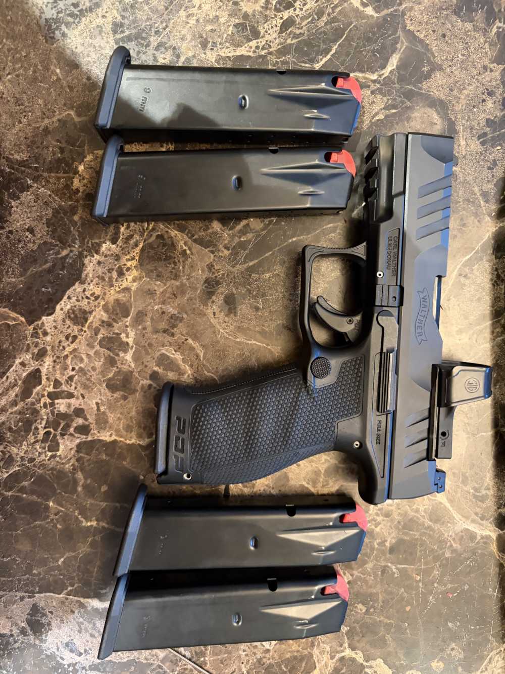 Walther PDP FS 4" 9mm w/ Sig ROMEO Zero, 5x 10rd Mags, 5 Holsters-img-2