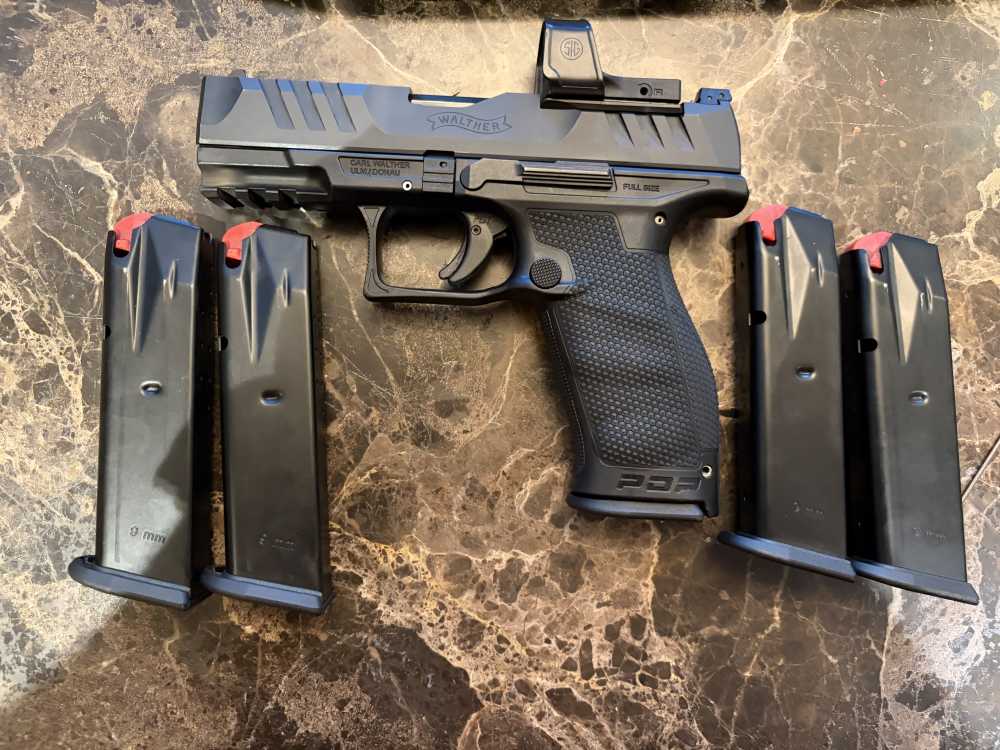 Walther PDP FS 4" 9mm w/ Sig ROMEO Zero, 5x 10rd Mags, 5 Holsters-img-0