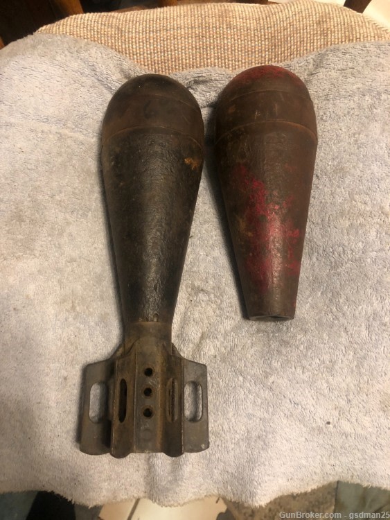 Two Dummy Practice Morter Rounds One missing the tale-img-0