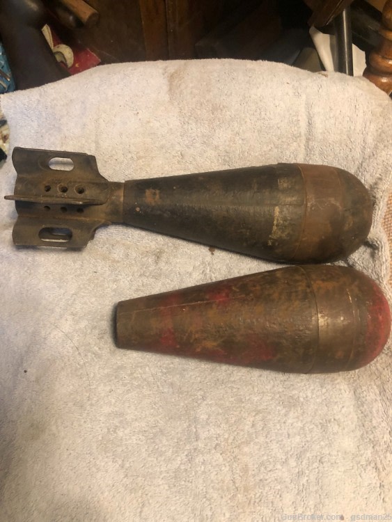 Two Dummy Practice Morter Rounds One missing the tale-img-1