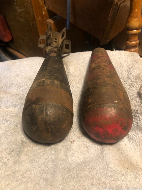 Two Dummy Practice Morter Rounds One missing the tale-img-3