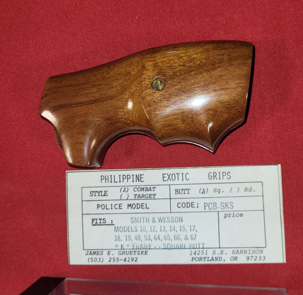 Philippine Exotic hardwood grips by Gruetzke K frame S&W Combat square butt-img-6