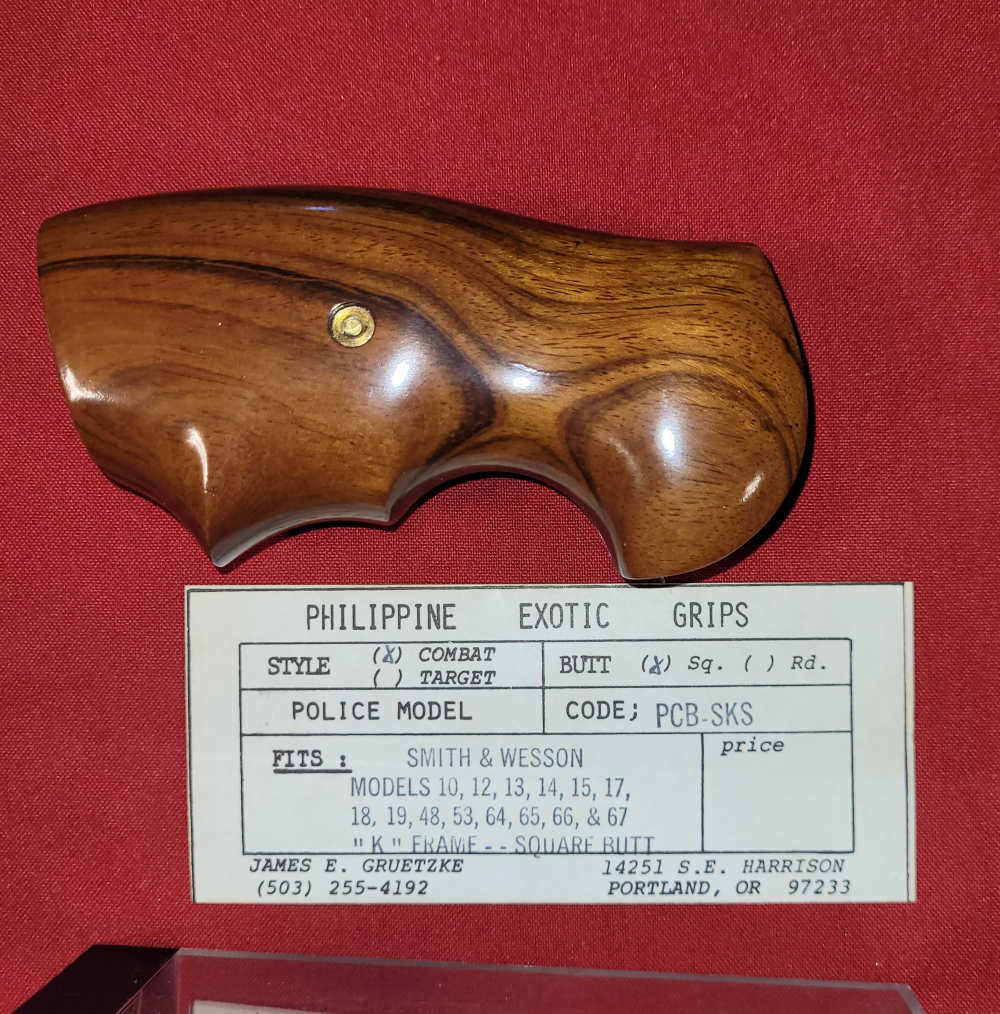 Philippine Exotic hardwood grips by Gruetzke K frame S&W Combat square butt-img-5