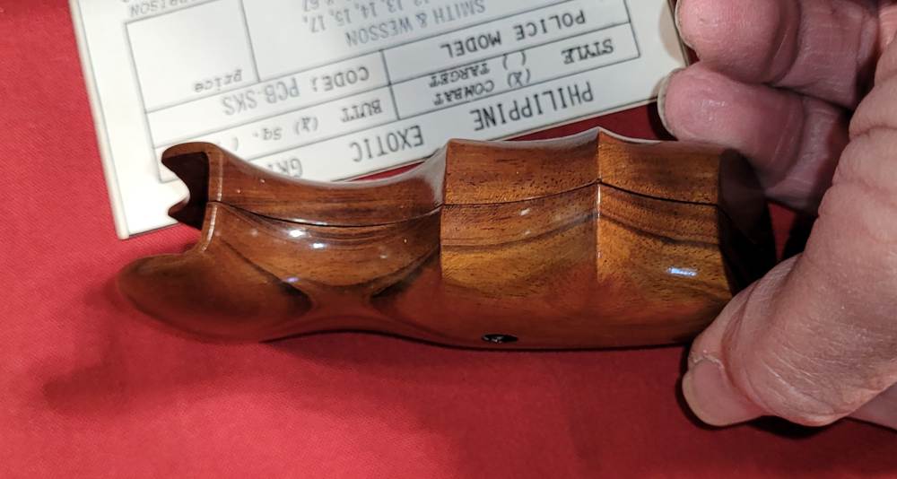 Philippine Exotic hardwood grips by Gruetzke K frame S&W Combat square butt-img-2