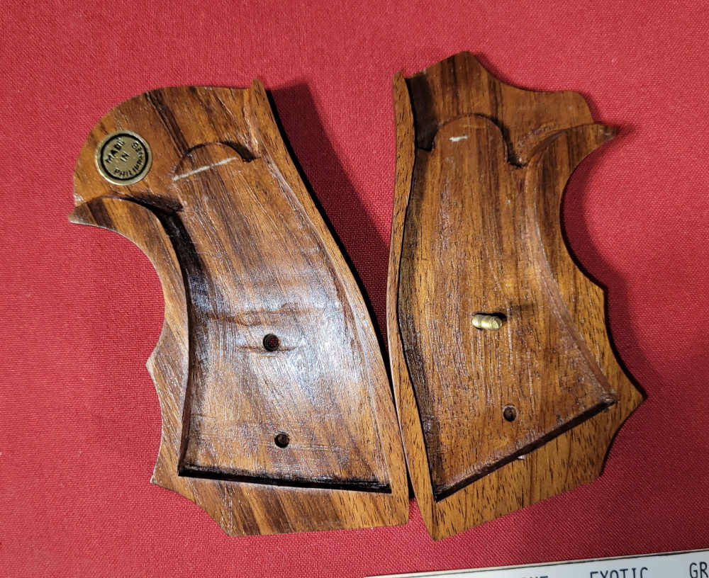 Philippine Exotic hardwood grips by Gruetzke K frame S&W Combat square butt-img-1
