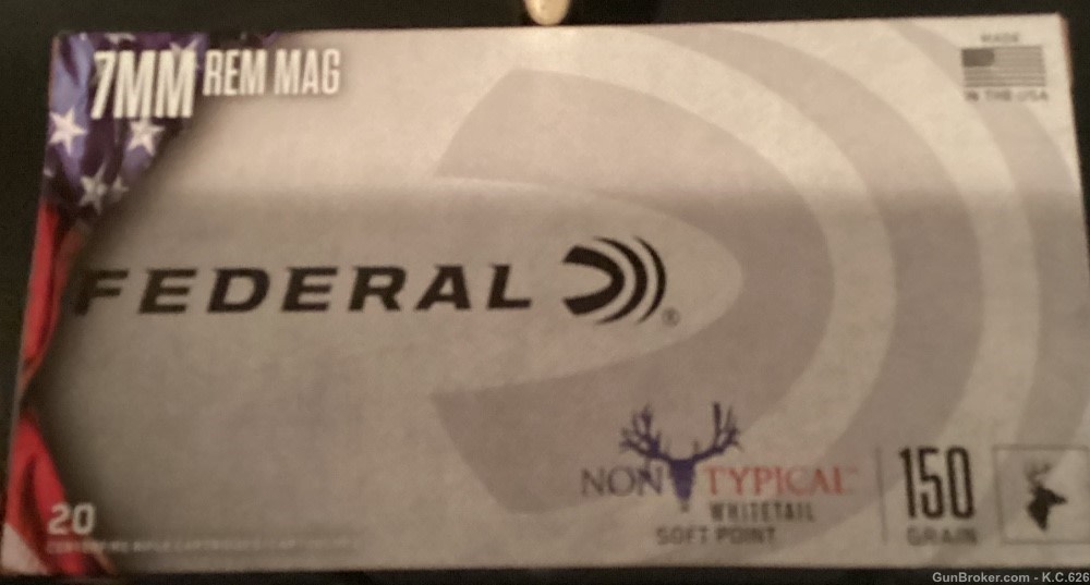Free Shipping  Federal 7MM rem mag Non Typical 150 gr 20 round box -img-0