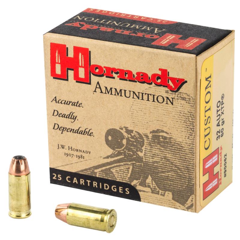 Hornady Custom 32ACP 60Gr XTP Ammo, 25 Rounds-img-0