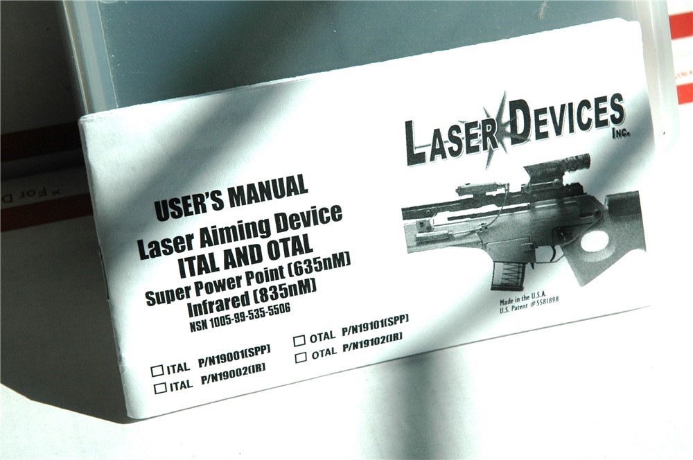 Laser Devices ITAL OTAL IR SPP 635nm IR User's Manual and Box ONLY-img-0