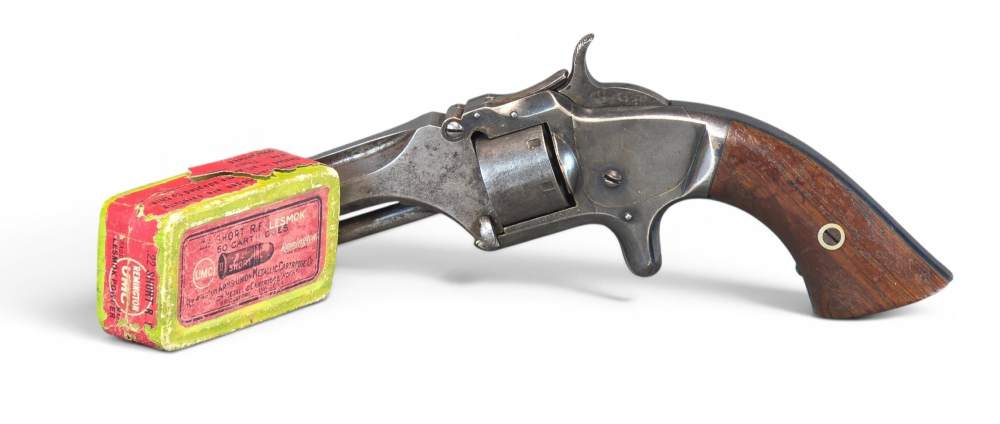 Smith & Wesson First Model 22 RF with box of shells-img-11