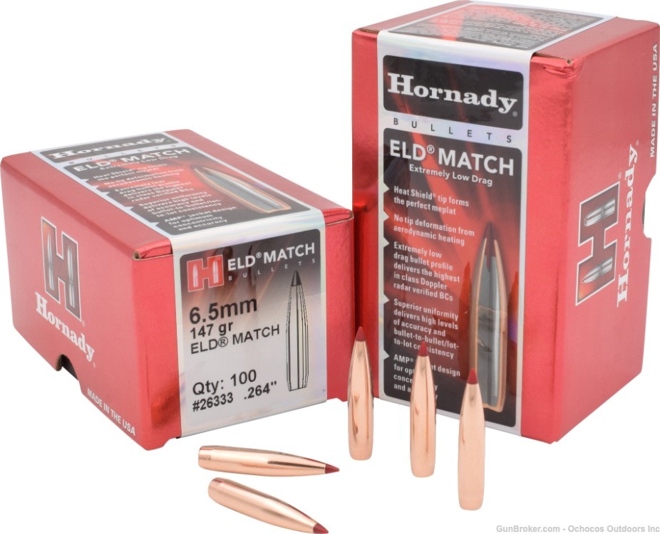 Hornady™ ELD Match 6.5MM .264 147GR - 100 Count - 15 Per Case - 26333-img-0