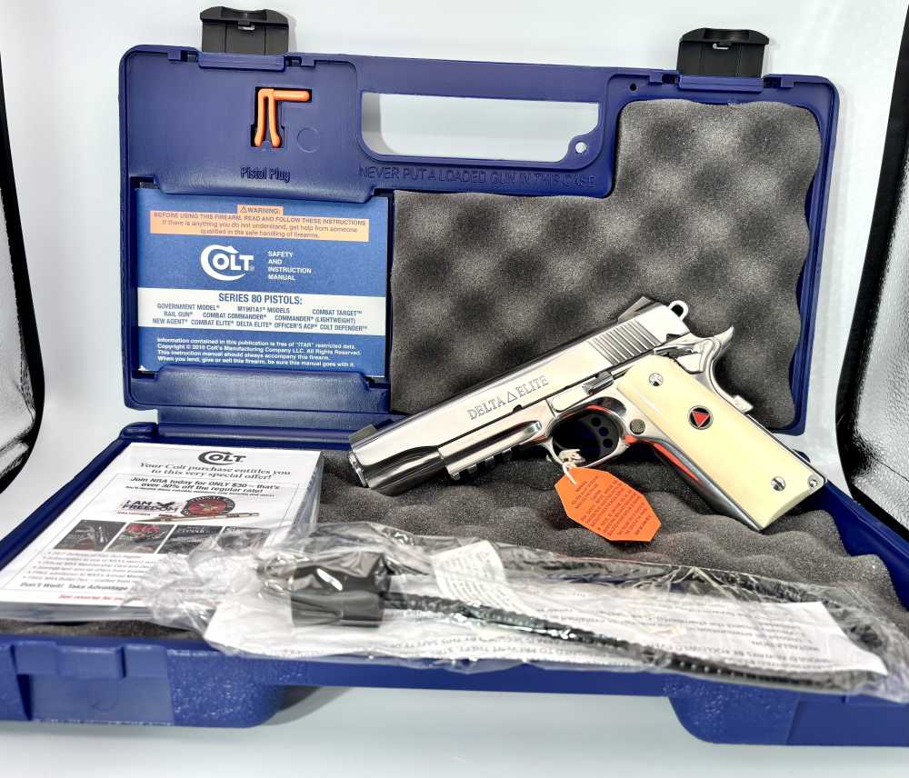 Custom Colt 1911 Delta Elite 10mm 5" *ULTIMATE MIRROR POLISHED STAINLESS*-img-1