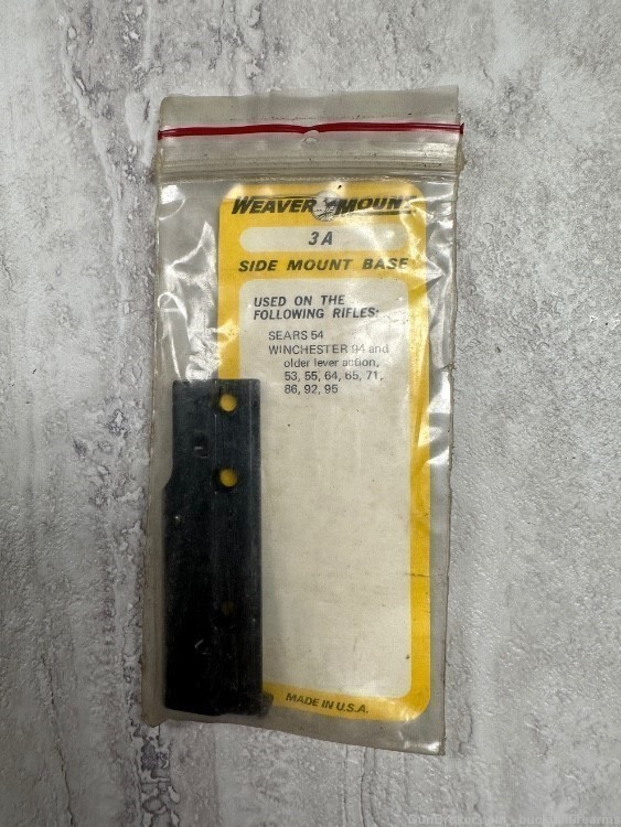 Weaver #3A side Mount Base sears 54, Winchester 94, 53,55,64,65,71,86,92,95-img-0