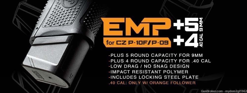 NEW Extended Magazine Base Pad / Plate for CZ P-9 or P-10(C & F) +5 - 9mm-img-0