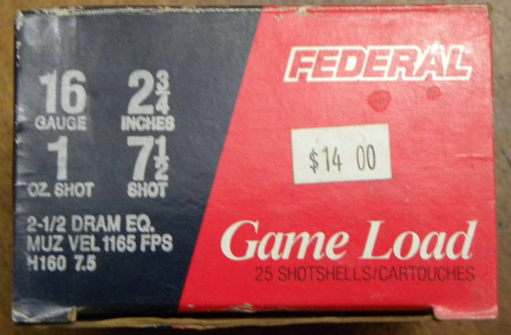 25 Rd Box of Federal Game Load 16 Ga Shotshells With 1 Oz of 7 1/2 Shot-img-1