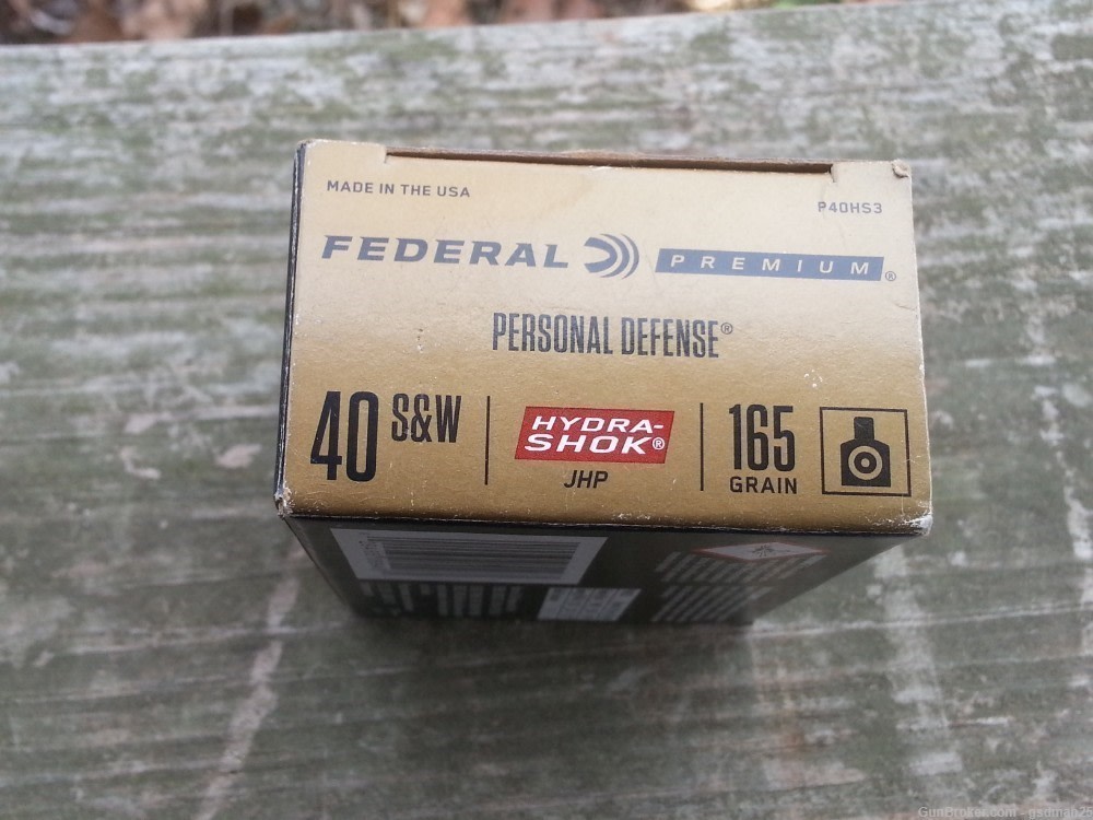 Federal Premium 40 S&W Hydra Shok 165 gr JHP Box of 20-img-0