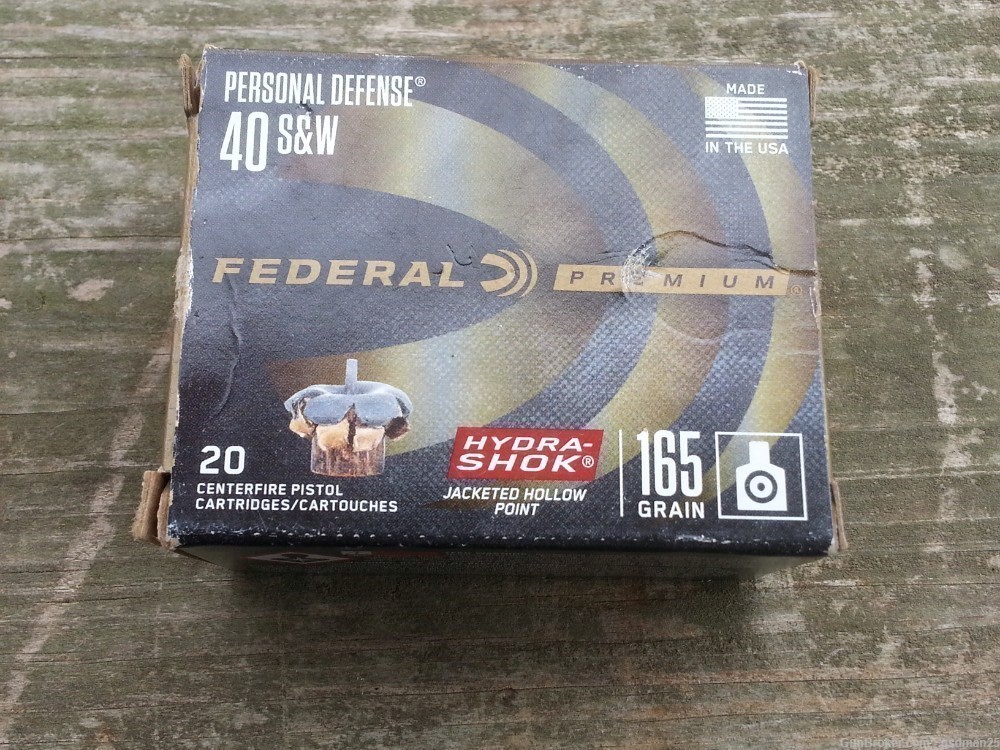 Federal Premium 40 S&W Hydra Shok 165 gr JHP Box of 20-img-1