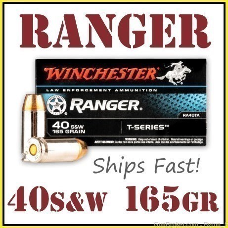 200rds Winchester Ranger™ Talon RA40TA .40 S&W T-series + Fast Ship-img-0