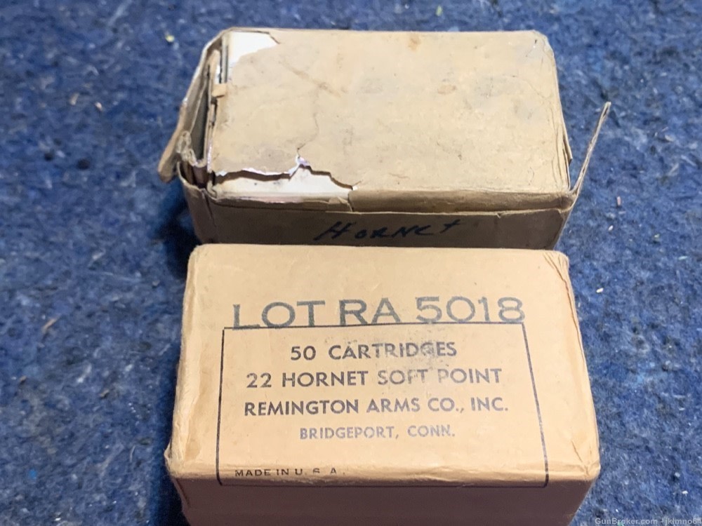 100 rounds of vintage US military issued Remington 22 Hornet 45gr SP ammo-img-2