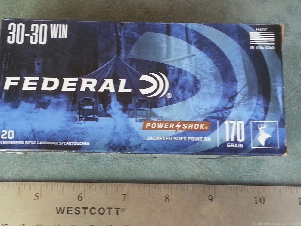 Federal 30.30 170 gr Jacketed Soft Point Box of 20-img-1