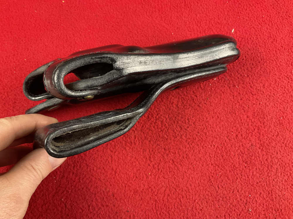Vintage BIANCHI BLACK LEATHER hurricane 350 police duty holster s&w colt 38-img-4
