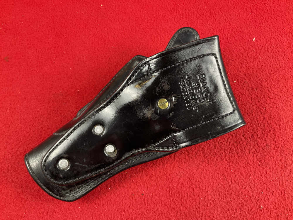 Vintage BIANCHI BLACK LEATHER hurricane 350 police duty holster s&w colt 38-img-1