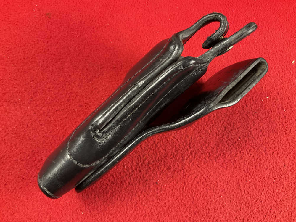 Vintage BIANCHI BLACK LEATHER hurricane 350 police duty holster s&w colt 38-img-3