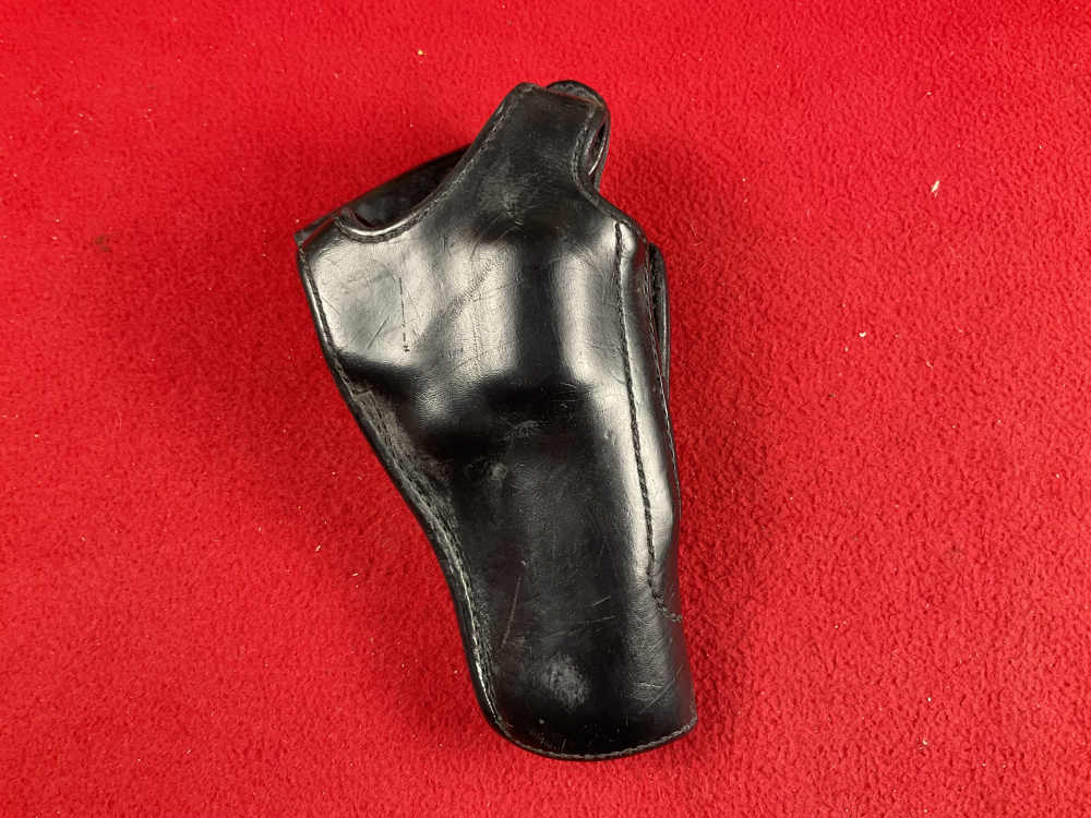 Vintage BIANCHI BLACK LEATHER hurricane 350 police duty holster s&w colt 38-img-0