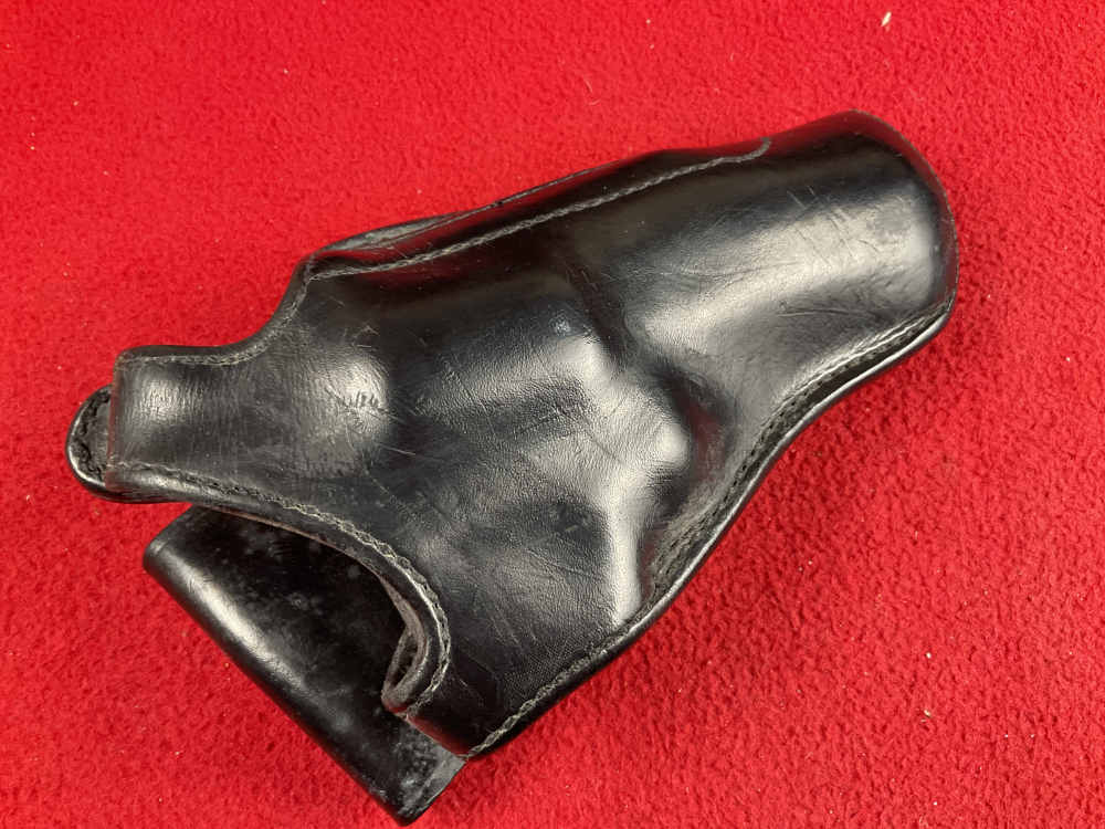 Vintage BIANCHI BLACK LEATHER hurricane 350 police duty holster s&w colt 38-img-5