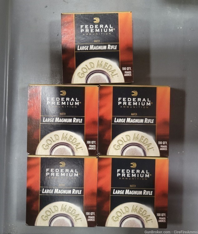 215m Large rifle magnum Match Primers Gold Medal Federal #215M (500 ct) -img-1