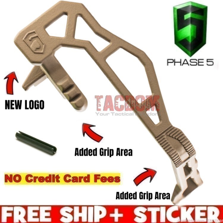 PHASE 5 WSI EBRV3 FDE Extended Bolt Catch Release 5.56 BAD Lever AR15 AR -img-0