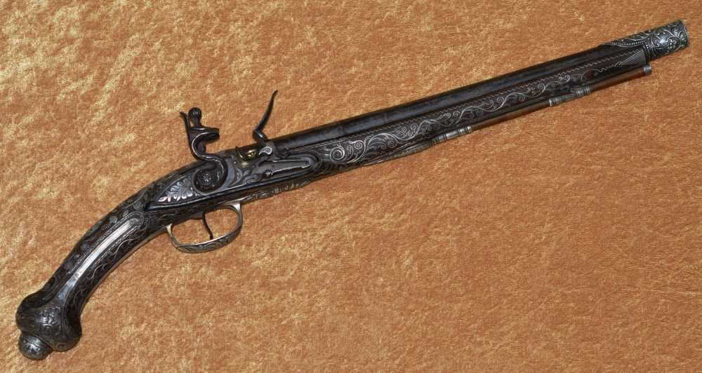 Ottoman Silver-Encrusted Flintlock pistol, ca. 1800-img-14