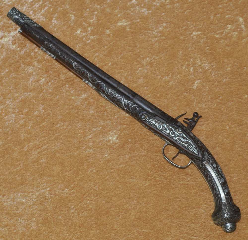 Ottoman Silver-Encrusted Flintlock pistol, ca. 1800-img-1