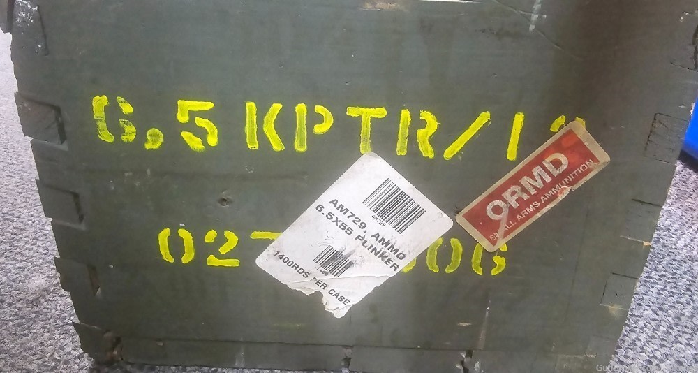 Swedish 6.5X55 Practice Ammo QTY 1400 Rounds Original Crate-img-3