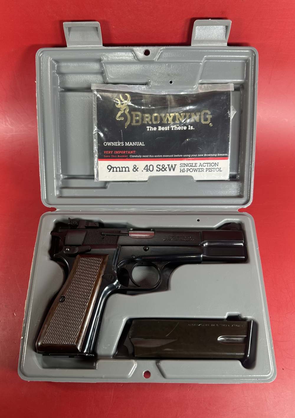 1994 Belgium Browning Hi power, 9mm. 2x13rd mags. Walnut Grips. LNIB.-img-0