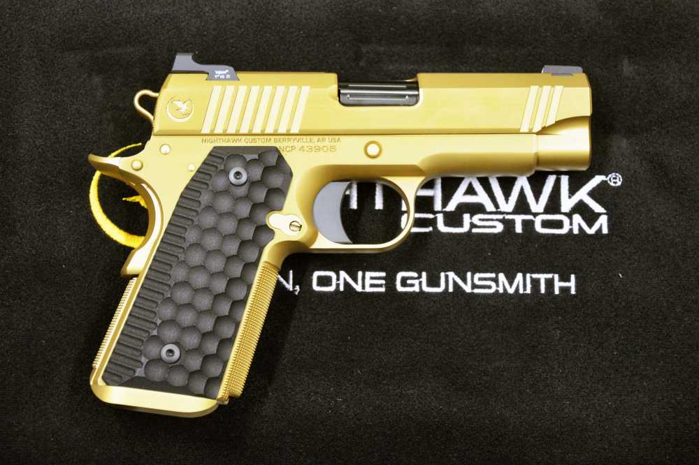 Nighthawk Custom NHC War Hawk Officer 9mm Gold TiN 3.8" 1911 Warhawk-img-2