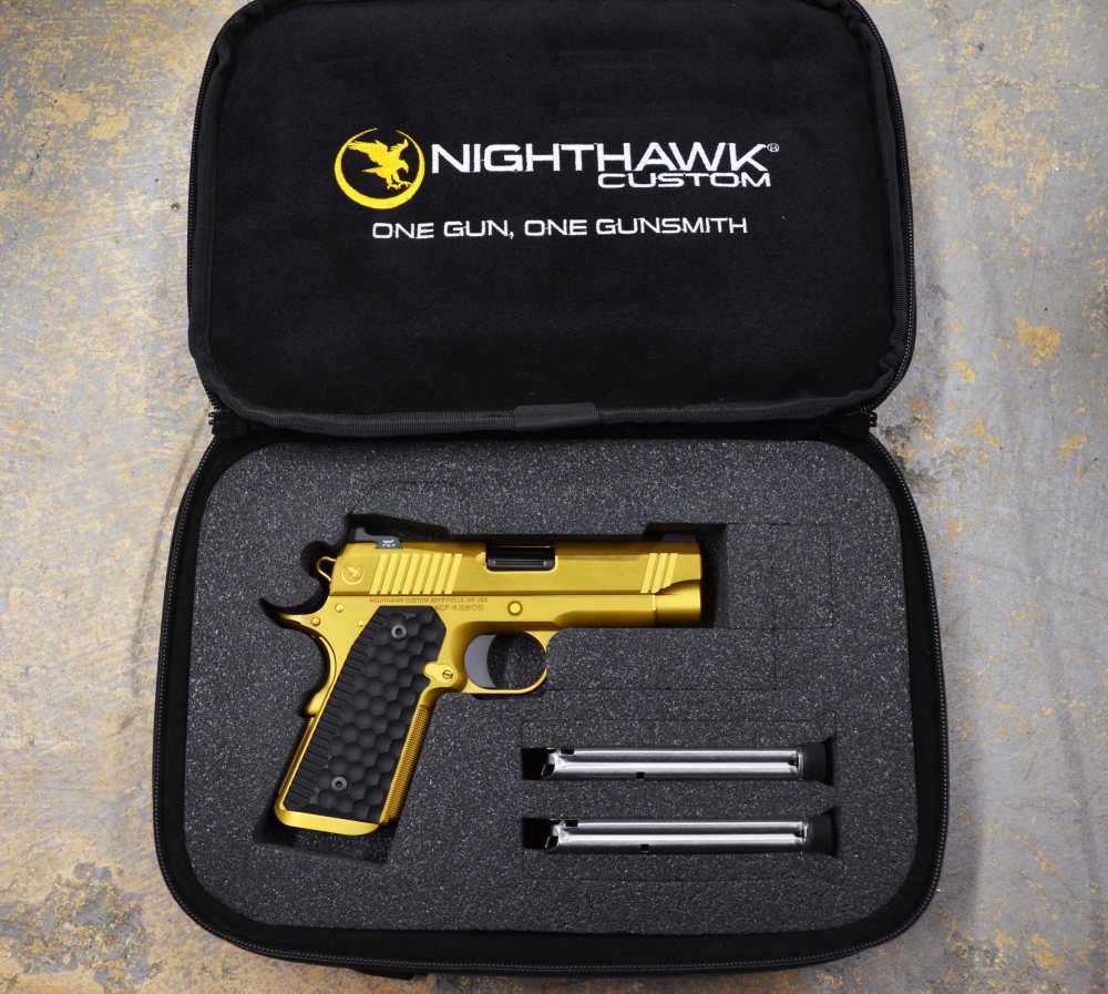 Nighthawk Custom NHC War Hawk Officer 9mm Gold TiN 3.8" 1911 Warhawk-img-0