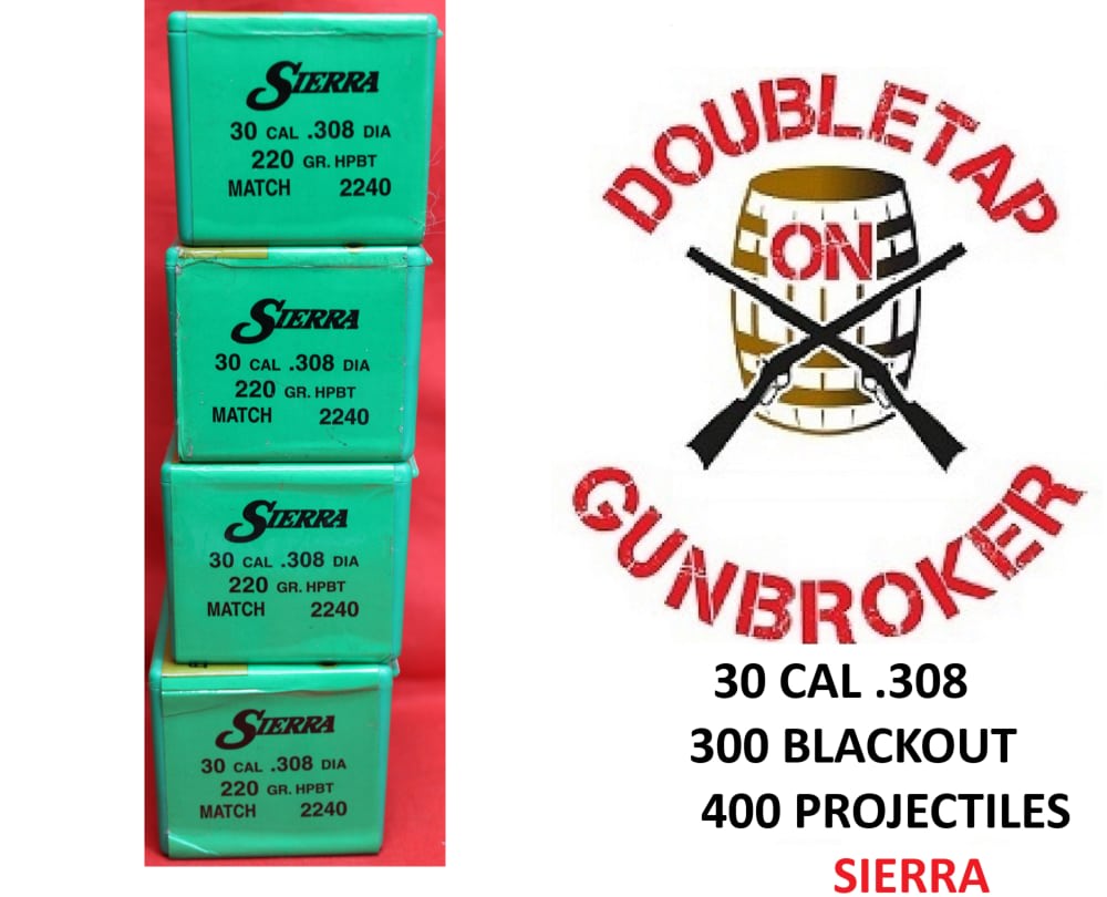 SIERRA MATCHKING PROJECTILES 220 GRAIN .308 300 BLACKOUT SUBS BLKOUT -img-0