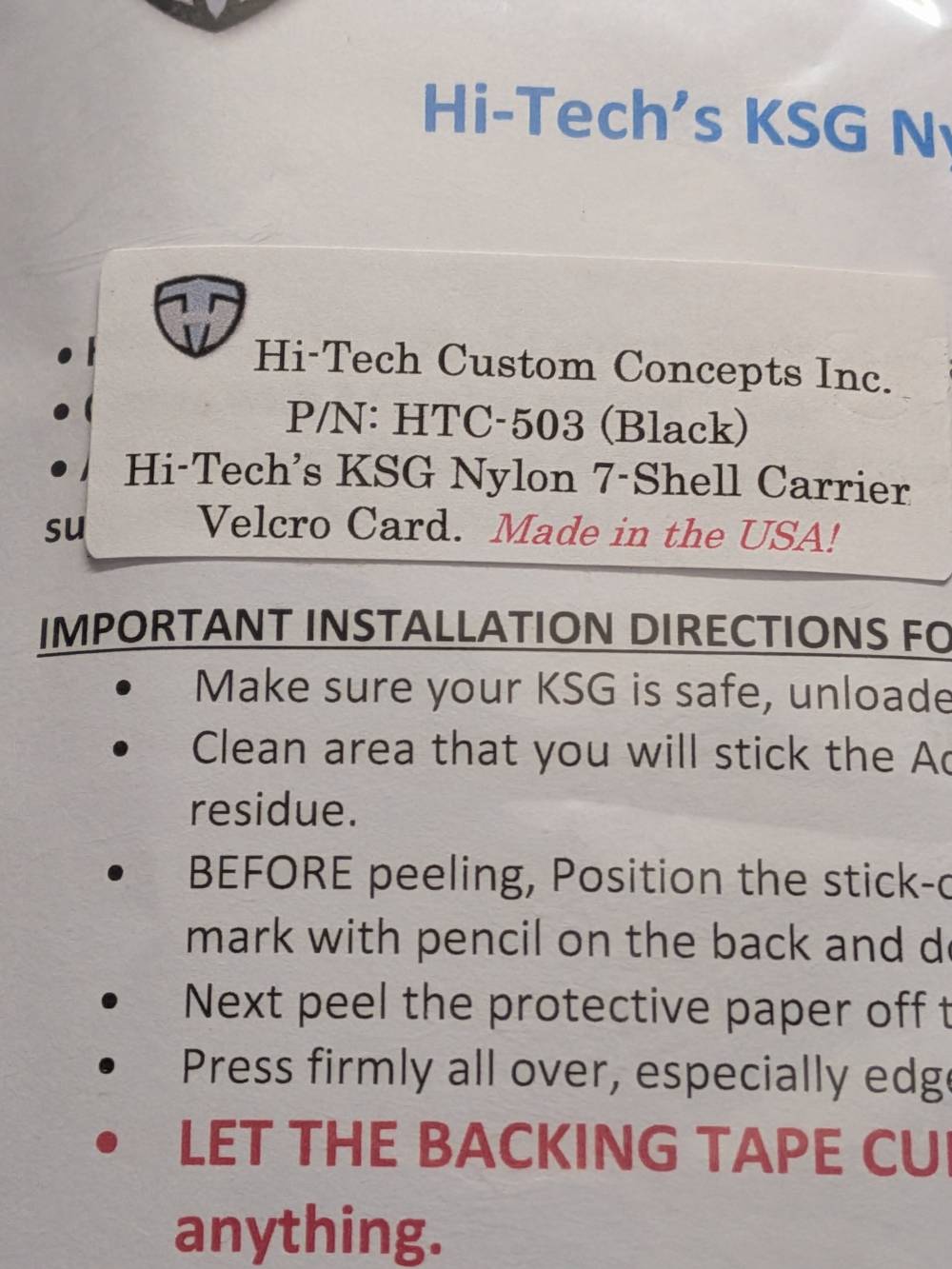 Hi-Tech Customs KSG Nylon 7-Shell Carrier -img-2