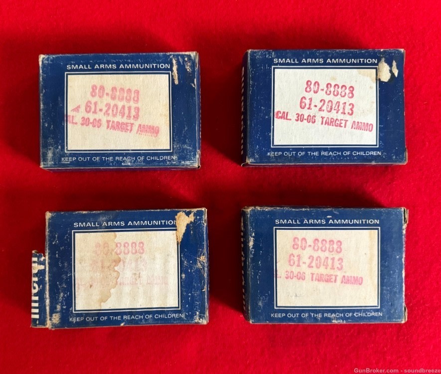 Lot of 4 Full Boxes of Rare Interarms .30-06 Ammunition -img-1