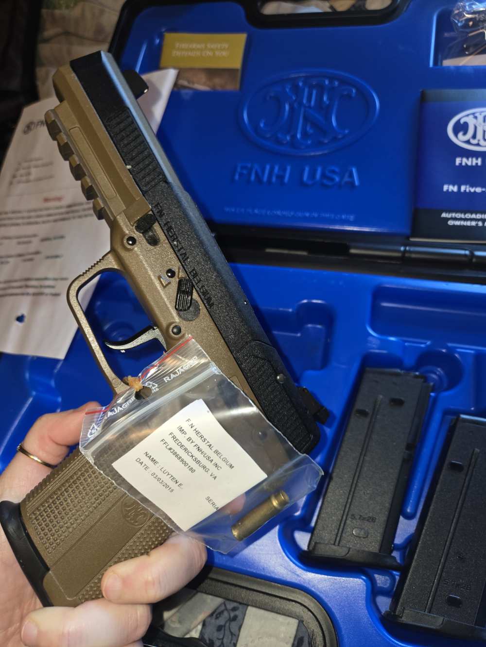 FNH semi auto pistol 5.7x28 two tone -img-1