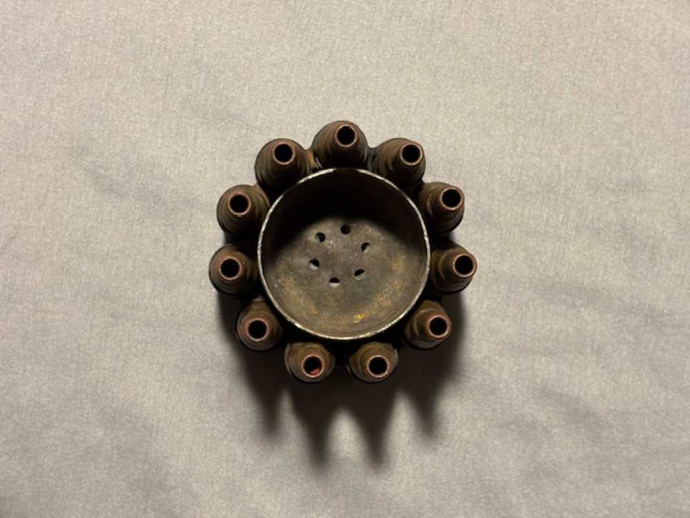 "COBRA FANGS" VIETNAM TRENCH ART ASHTRAY  40MM & LINKED 7.62  & 1 MK19 LINK-img-3