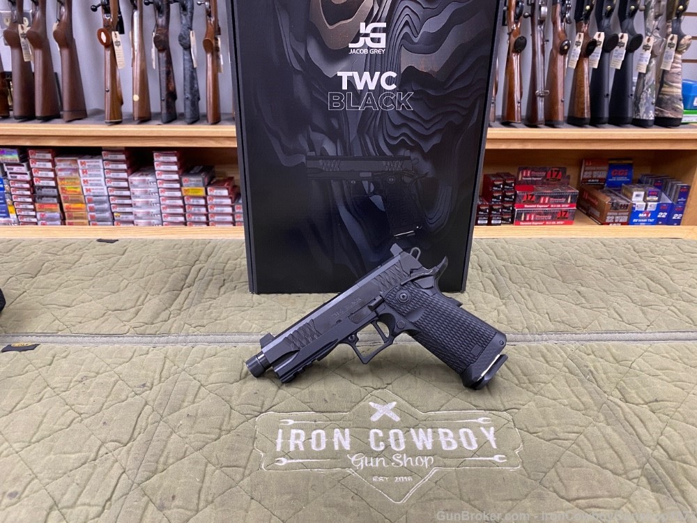 JACOB GREY TWC BLACK DS 1911 9mm 4.25" THREADED BARREL OPTICS READY 2011 -img-0